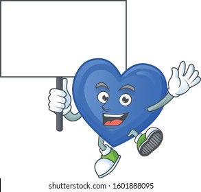 Blue love cute cartoon character style bring board