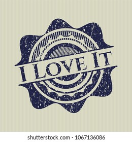 Blue I Love It distress rubber stamp