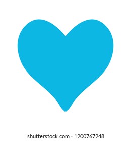 blue love heart on white background