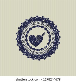 Blue love icon inside rubber texture