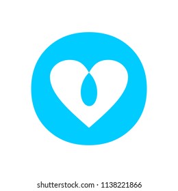 Blue Love Intersection Circle Symbol Design