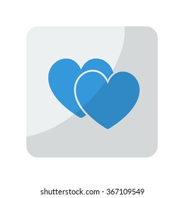 Blue Love Sign icon on grey rounded square button on white