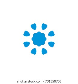 blue love symbol in circle
