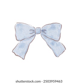 Cinta encantadora azul, accesorio elegante. ilustración de acuarela de Vector. 