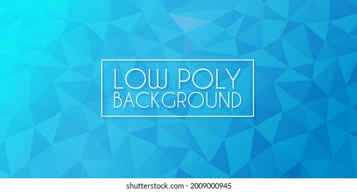 Blue Low Poly Abstract Geometric Dynamic Textured. Polygon Banner Background. Colorful Shape Composition.