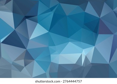 Blue Low Poly Abstract Geometric Triangular Background
