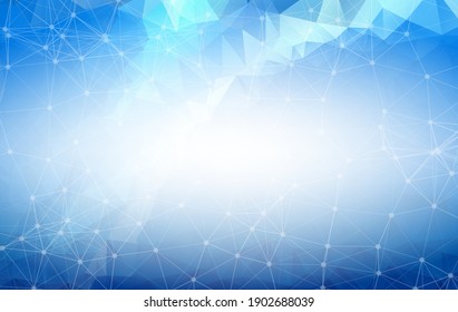 Fondo azul bajo de poli. Patrón de diseño poligonal. Diseño geométrico moderno en mosaico brillante, Plantillas de diseño creativo. Líneas conectadas con puntos.