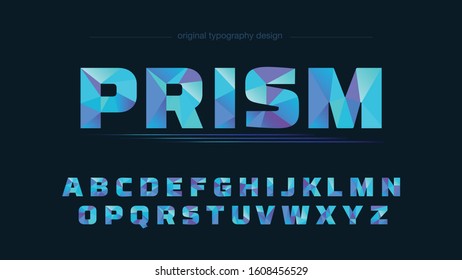 Blue Low Poly Futuristic Typography Artistic Font