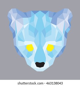 Blue low poly ocelot