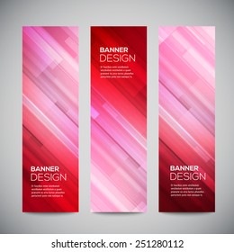 Blue low poly vector vertical banners set with polygonal abstract lines. Abstract vector polygonal bright background. Vector web buttons. Design vector elements