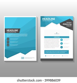 Blue low polygon elegance Vector annual report Leaflet Brochure Flyer template design, Poster book cover layout design