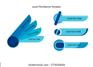 Blue lower third banner template vector. Easy editable.