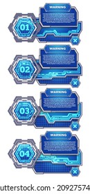Blaue Banner der unteren dritten Generation. Hexagon. Einzeln auf weißem Hintergrund. Vektorgrafik.