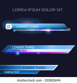 Blue lower third banners - vector illustration