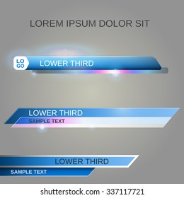 Blue lower third banners - vector illustration