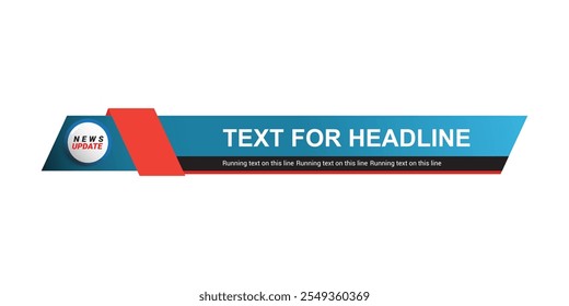 Blue Lower third template for TV banners, bars for live news and sport channels, streaming and broadcasting. 