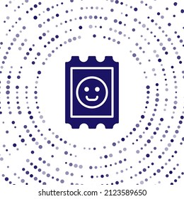 Blue LSD acid mark icon isolated on white background. Acid narcotic. Postmark. Postage stamp. Health danger. Abstract circle random dots. Vector Illustration