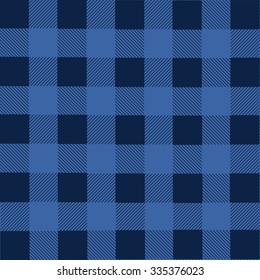 Blue lumberjack plaid seamless pattern, vector illustration
