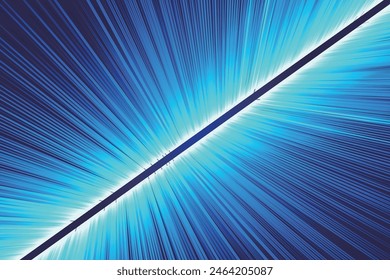 The blue luminous line radially extends the space technology vector background