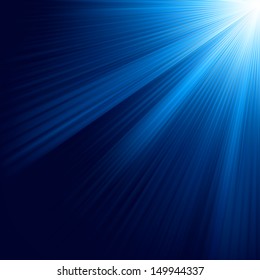 Blue luminous rays. EPS 10 vector file included