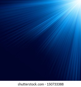 Blue luminous rays. EPS 10 vector file included