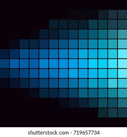Blue Luminous Tiles in the Dark . Abstract Background . Template for your Design . Isolated Vector Illustration