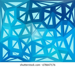Blue luminous triangle background. Shining and contemporary vector illustration