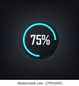 Blue luminous vector progress bar
