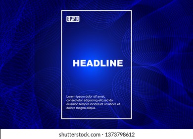 Blue luminous wavy abstract background