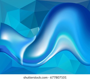 Blue luminous wavy background. Shining and contemporary vector illustration