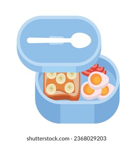 blue lunch box illustration vector isolated