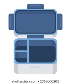 vector de caja de almuerzo azul aislado