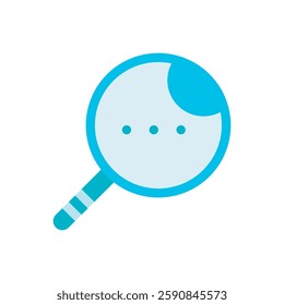 Blue lup and chat icon vector illustration. Customer care icon, support care flat design. Customer service icon design illustration. 