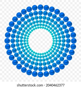 Blue luxury background with 3D beads. Vector illustration.