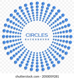 Blue luxury background with 3D beads. Vector illustration.