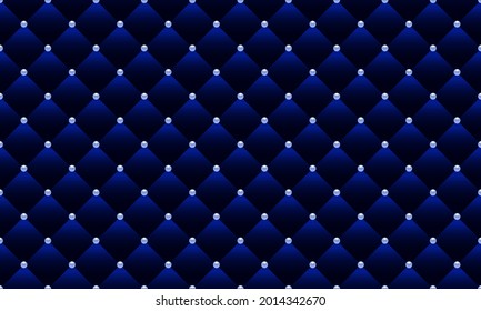 Blue luxury background with blue beads. Seamless vector illustration. 