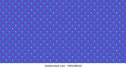 Blue luxury background with colorful beads. Seamless vector illustration. 