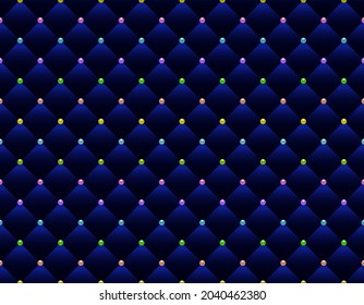 Blue luxury background with colorful beads. Vector illustration. 