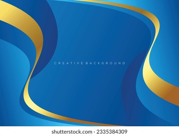 blue with luxury background design abstract frame wave