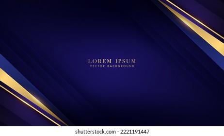 Blaues luxuriöses Hintergrunddesign mit blauen Dreiecksschichten und Streifen. Vektorgrafik