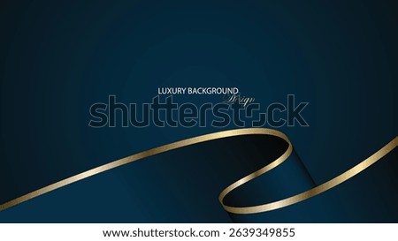 Blue luxury background with gold line and folded paper. Blue emerald luxury background. Suit for backdrop, banner, brochure, invitation card, social media promotion, presentation, etc.