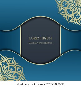 blue luxury background  with mandala ornament