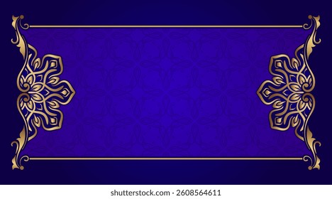 Blue luxury background  with mandala ornament