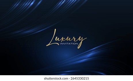 Fundo de Luxo Azul. Modelo de design clássico moderno Premium. Belo Convite De Casamento. Arte de celebração para negócios e ocasião do evento. Elegante Olhando Modelo de Design Criativo.