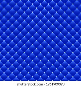 Blue luxury background with small pearls and rhombuses. Seamless vector illustration. 