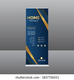 azul lujo Moderno Exhibición Publicidad Tendencia Business Roll Up Banner Stand Poster Brochure plantilla de diseño plano