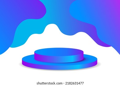 Blue luxury podium for product promotion