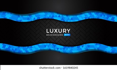 Blue Luxury premium abstract background with blue light lines isolated on textured background. Premium Vector. Eps 10