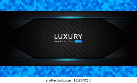 Blue Luxury premium abstract background with blue light lines isolated on textured background. Premium Vector. Eps 10