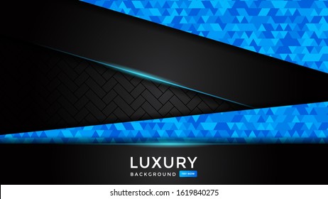 Blue Luxury premium abstract background with blue light lines isolated on textured background. Premium Vector. Eps 10